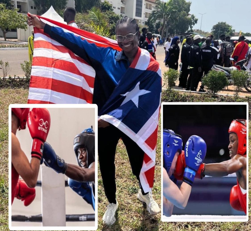 Liberian female boxer secures a place in the Women's 50kg Semi-Finals