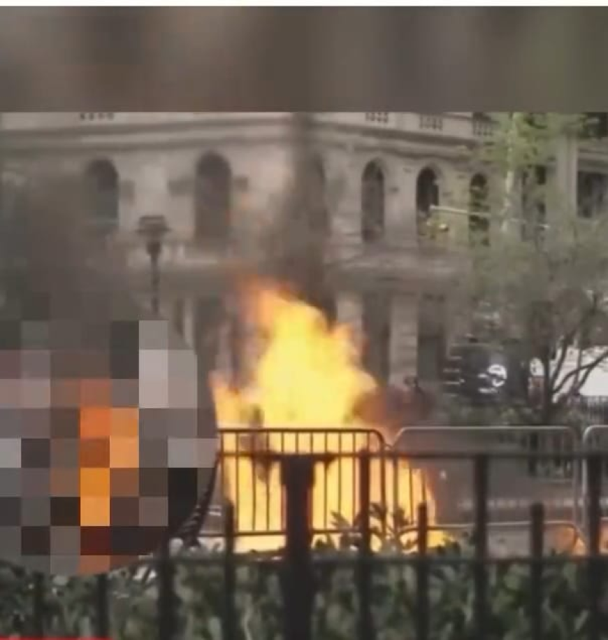 Breaking: Man Sets Himself Ablaze outside New York Court Where Donald Trump is Facing Trail