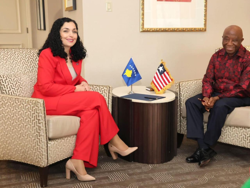 President Joseph Nyuma Boakai, received in audience Madam Vjosa Osmani, President of Kosovo, in Dallas, Texas.