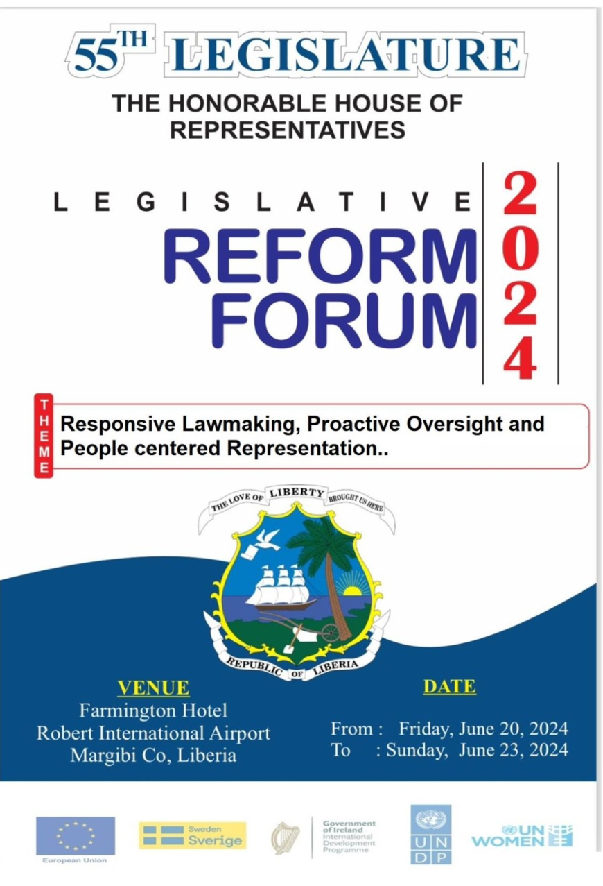 The Honorable House of Representatives to officially begin a three-day legislative Reform Forum 2024 in Margibi