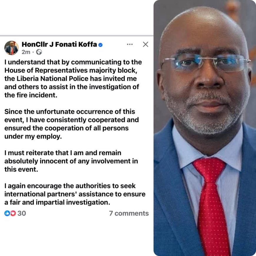 Former Speaker Koffa Responds to LNP’s Invitation for Investigation