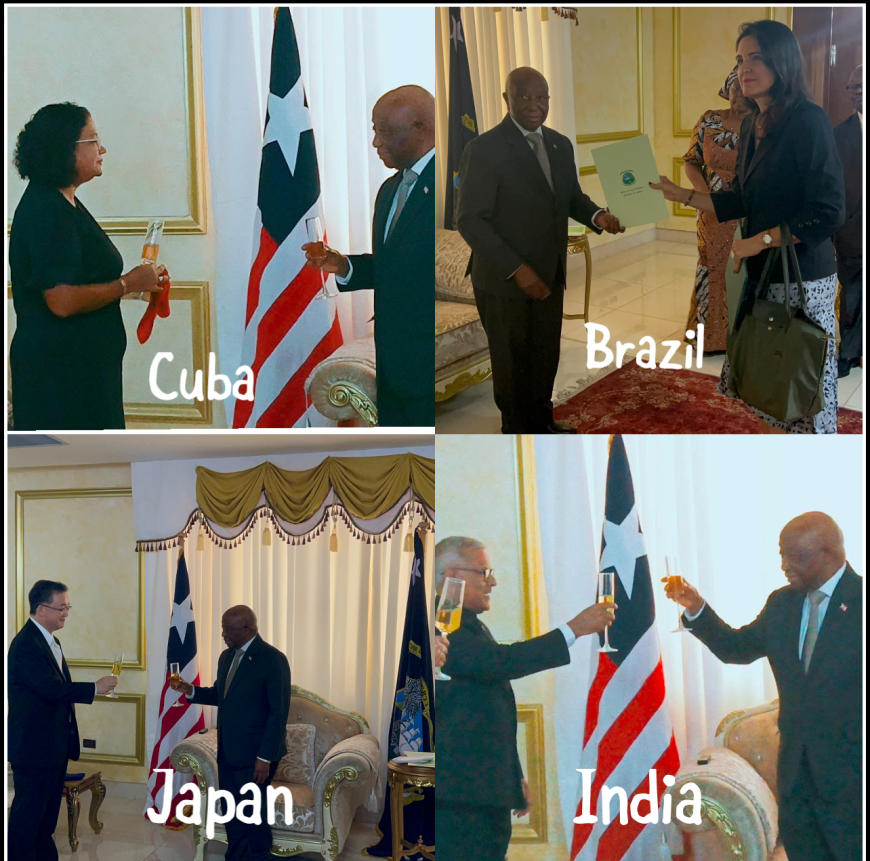 President Boakai Receives Letters of Credence from Five New Ambassadors