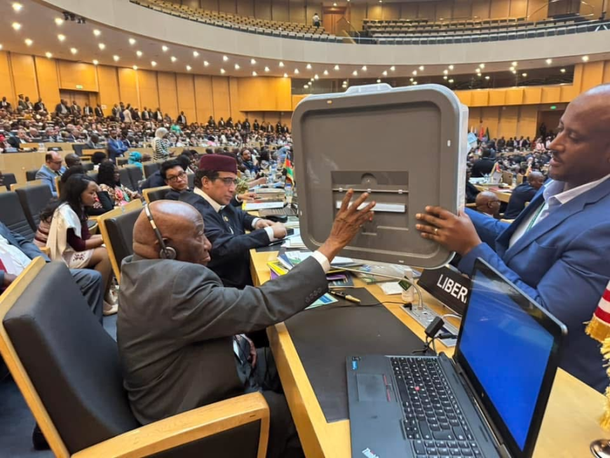 “President Boakai Outlines Liberia’s Vision for Justice and Development at AU Summit”
