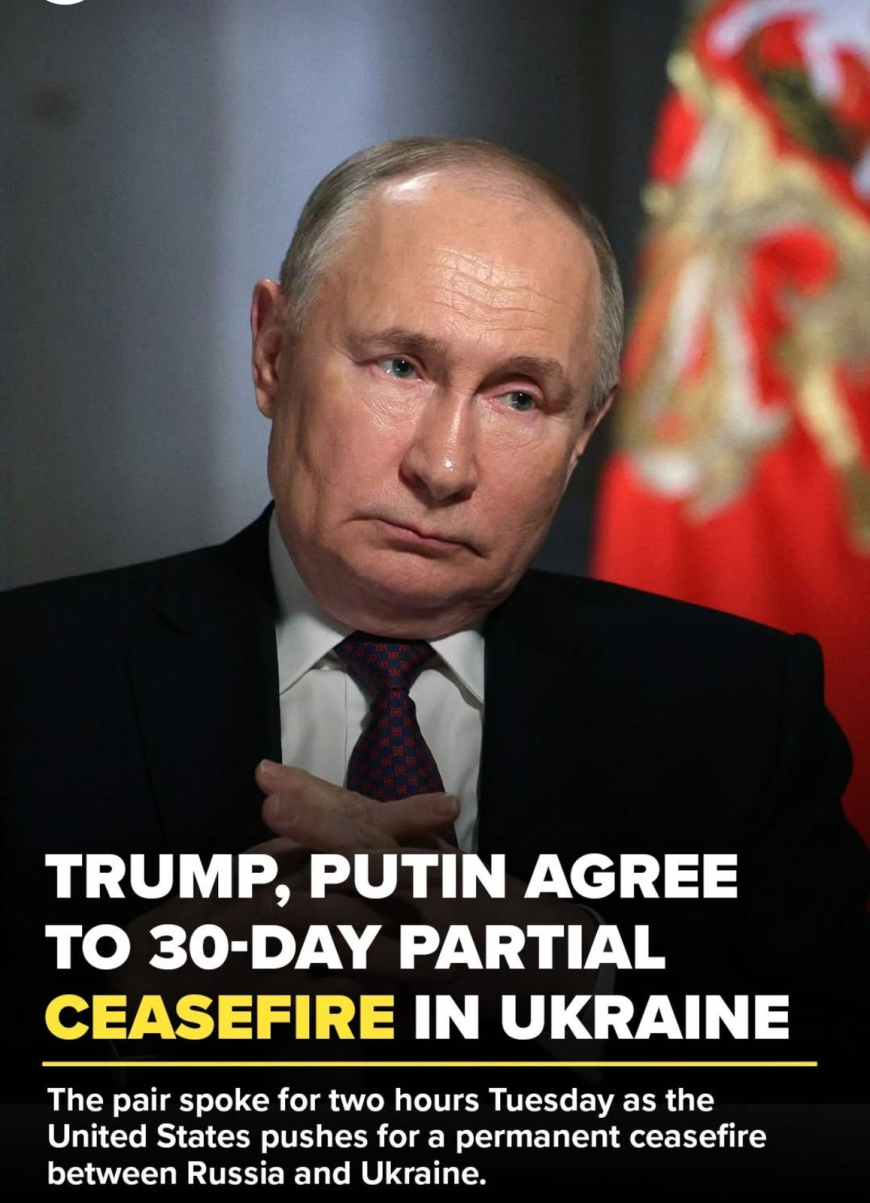 Trump and Putin Agree to 30-Day Ceasefire in Ukraine Conflict