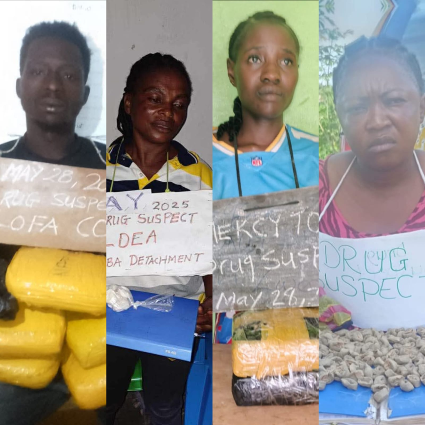 Four Arrested, L$1.9m Worth of Drugs Confiscated Across Rural Liberia as LDEA Intensifies Anti-drug Campaign