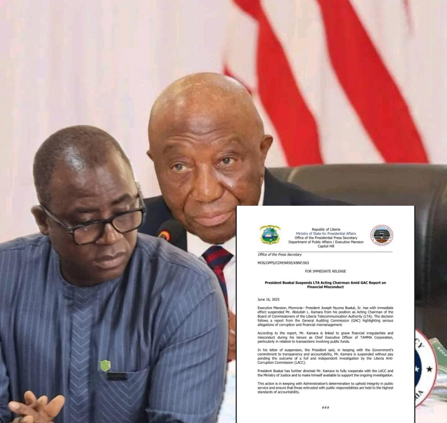 President Boakai Suspends LTA Boss Over Corruption Allegations