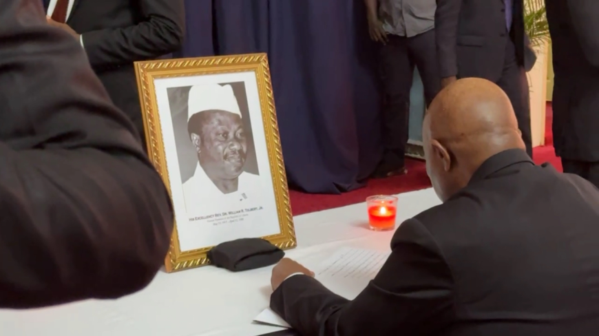 President Boakai Consoles Tolbert Family Ahead of Reburial, Signs Book of Condolence