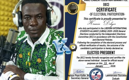Global Liberian Students Unite as Journalist Henscin Dehgar Assumes LIBSA Presidency ‎