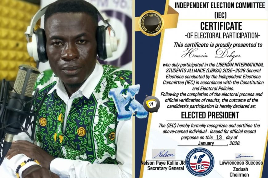 Global Liberian Students Unite as Journalist Henscin Dehgar Assumes LIBSA Presidency ‎