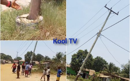 Falling LEC Tension Pole Puts Citizens' Safety at Risk in Kpanwen, Lower Johnsonville