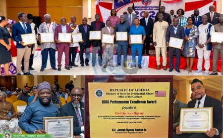 Public Sector Under Microscope: President Boakia Recognizes 31 Government Entities In National Performance Review