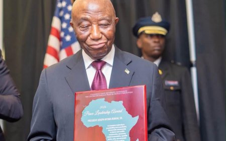 President Boakai Challenges World Powers on Peace as He Wins Top U.S. Award