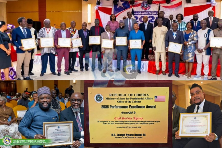 Public Sector Under Microscope: President Boakia Recognizes 31 Government Entities In National Performance Review