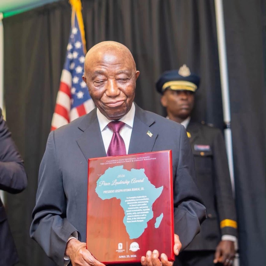 President Boakai Challenges World Powers on Peace as He Wins Top U.S. Award