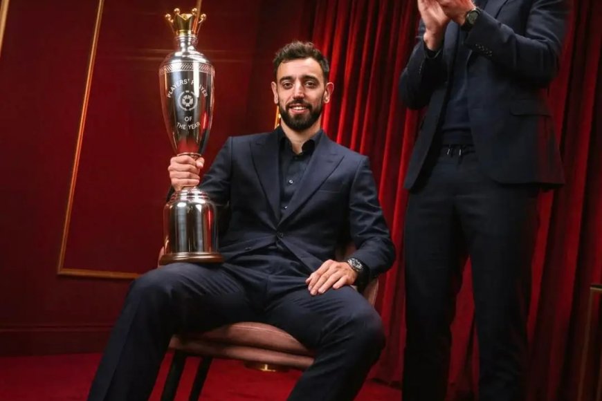 “Record-Breaking Bruno Fernandes Rules England as Premier League Names Him Player of the Season”