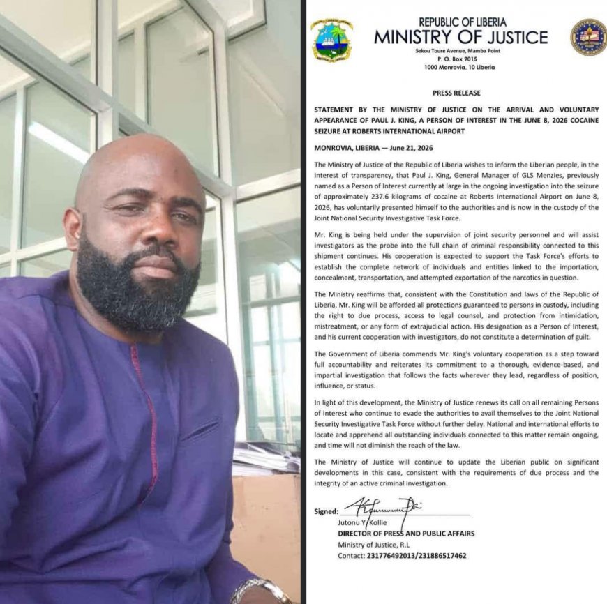 Paul J. King Turns Himself In as Investigators Intensify Probe into US$19.2 Million Cocaine Seizure at RIA