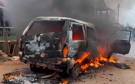 Solomon Tubee Funeral Home Car Destroyed by Mysterious Fire in Kakata
