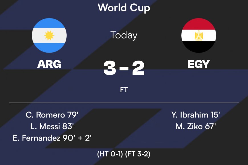 Argentina Complete Stunning Comeback to Beat Egypt 3-2, Reach World Cup Quarterfinals