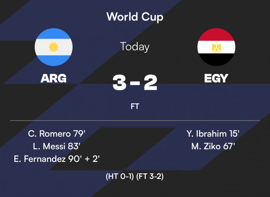 Argentina Complete Stunning Comeback to Beat Egypt 3-2, Reach World Cup Quarterfinals